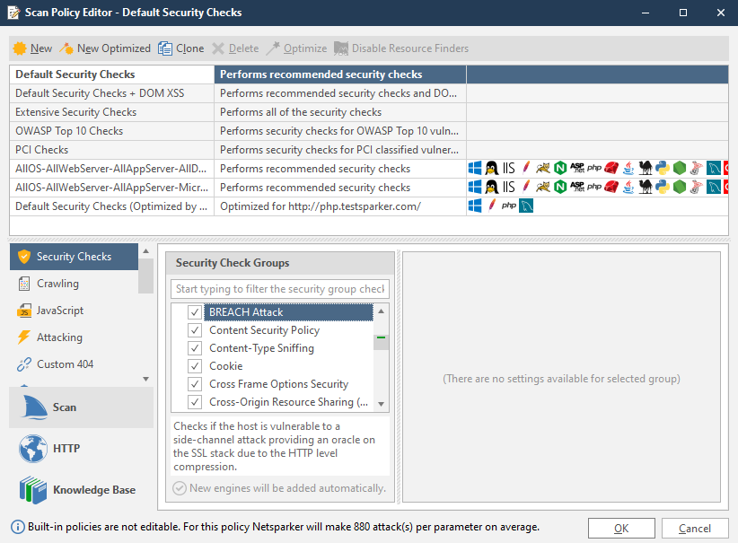 Invicti Standard Breach Attack Deselection Window